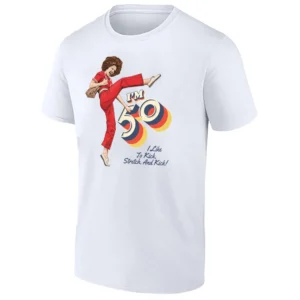 SALLY O’MALLEY I’M 50 I LIKE TO KICK, STRETCH, AND KICK SHIRT – 50th Birthday Comedy Classic Tee W
