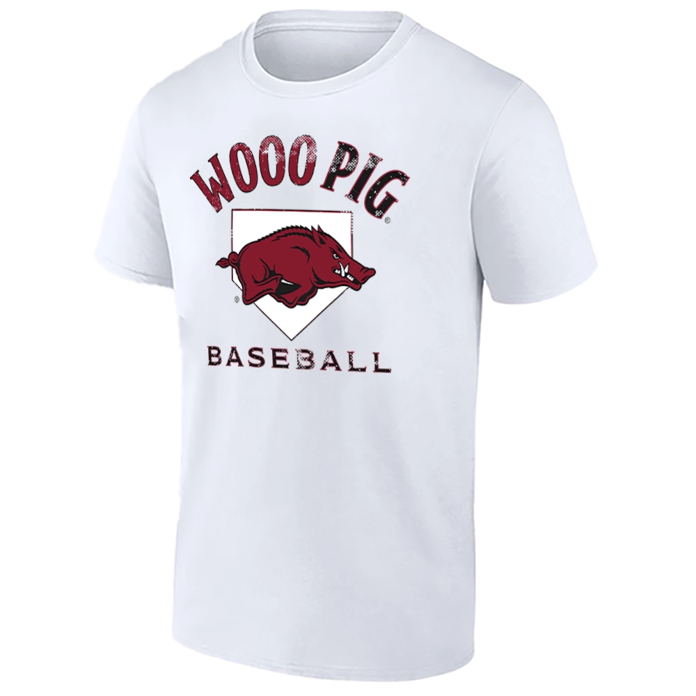 WOOO PIG SHIRT – Home Plate Arkansas Razorbacks Baseball Tee W WOOO PIG SHIRT – Home Plate Arkansas Razorbacks Baseball Tee W