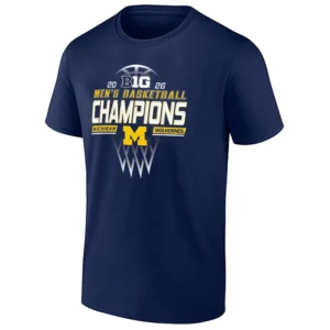 2026 BIG TEN CHAMPIONS SHIRT – Michigan Wolverines Basketball Locker Room Tee
