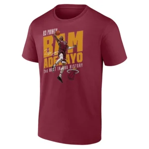 83 POINTS SHIRT – Bam Adebayo Miami Heat Historic Game Tee RC