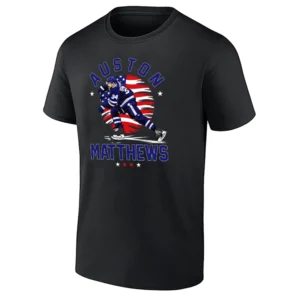 AUSTON MATTHEWS USA SHIRT – Team USA Gold Medal Hockey Celebration Tee – Toronto Maple Leafs Star 34 Fan Graphic