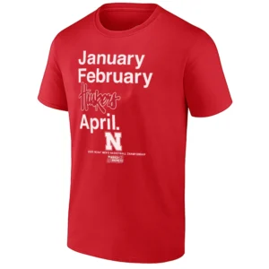 JANUARY FEBRUARY HUSKERS APRIL SHIRT – 2026 March Madness Month NCAA Nebraska Cornhuskers Men's Basketball