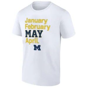 JANUARY FEBRUARY MAY APRIL SHIRT – 2026 NCAA Men's Basketball Championship, Michigan Wolverines W
