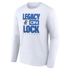 LEGACY ON LOCK SHIRT – Kansas Jayhawks 2026 March Madness Pregame Long Sleeve Tee