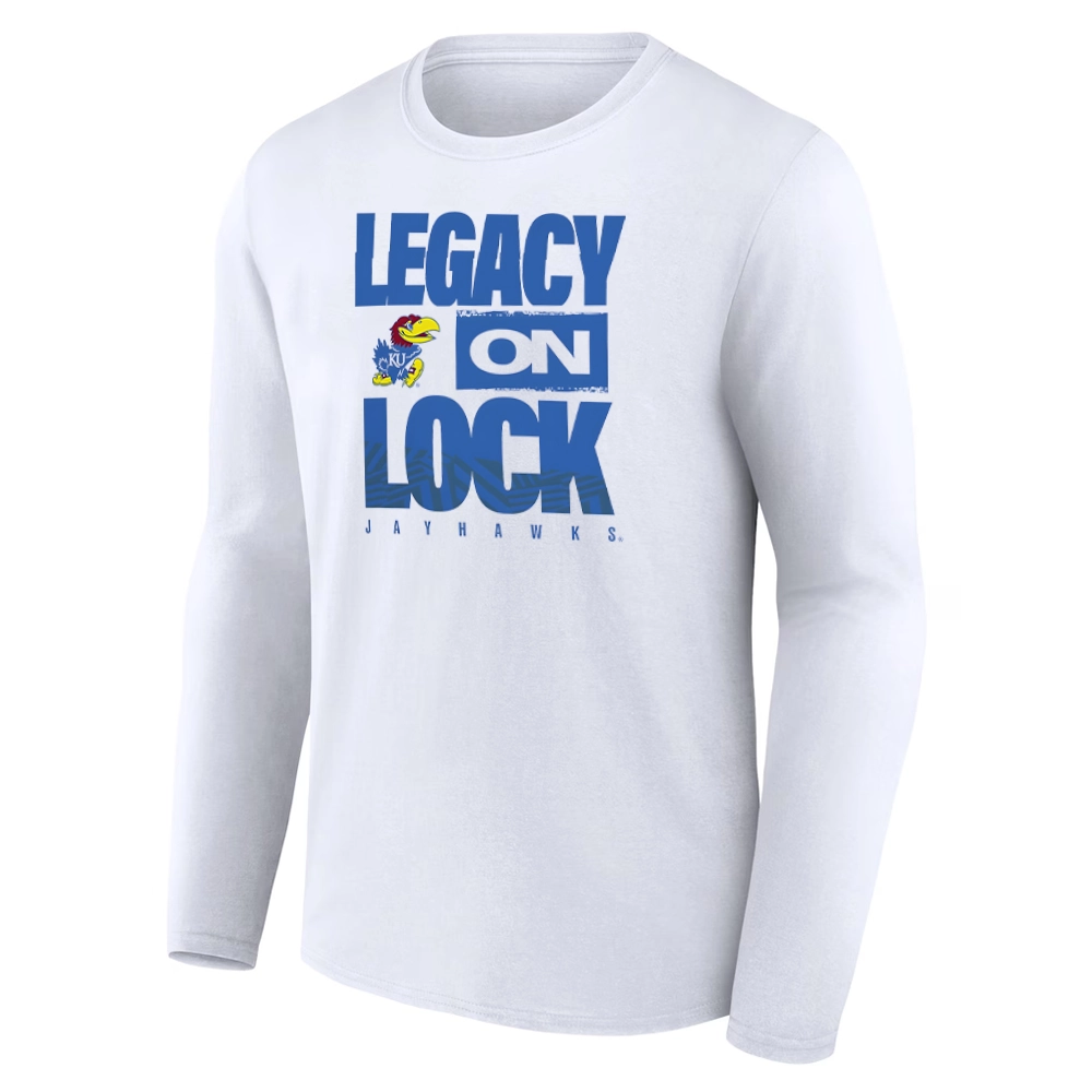 LEGACY ON LOCK SHIRT – Kansas Jayhawks 2026 March Madness Pregame Long Sleeve Tee LEGACY ON LOCK SHIRT – Kansas Jayhawks 2026 March Madness Pregame Long Sleeve Tee