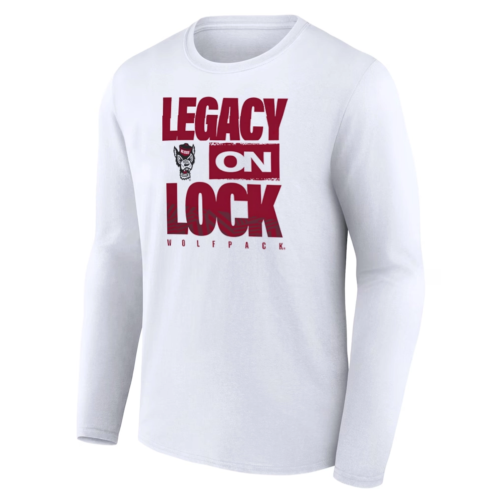 LEGACY ON LOCK SHIRT – NC State Wolfpack 2026 March Madness Pregame Long Sleeve Tee LEGACY ON LOCK SHIRT – NC State Wolfpack 2026 March Madness Pregame Long Sleeve Tee