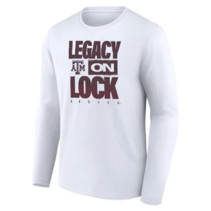 LEGACY ON LOCK SHIRT – Texas A&M Aggies 2026 March Madness Pregame Long Sleeve Tee