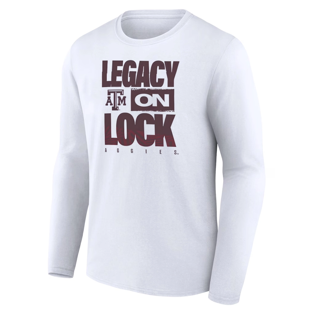 LEGACY ON LOCK SHIRT – Texas A&M Aggies 2026 March Madness Pregame Long Sleeve Tee LEGACY ON LOCK SHIRT – Texas A&M Aggies 2026 March Madness Pregame Long Sleeve Tee