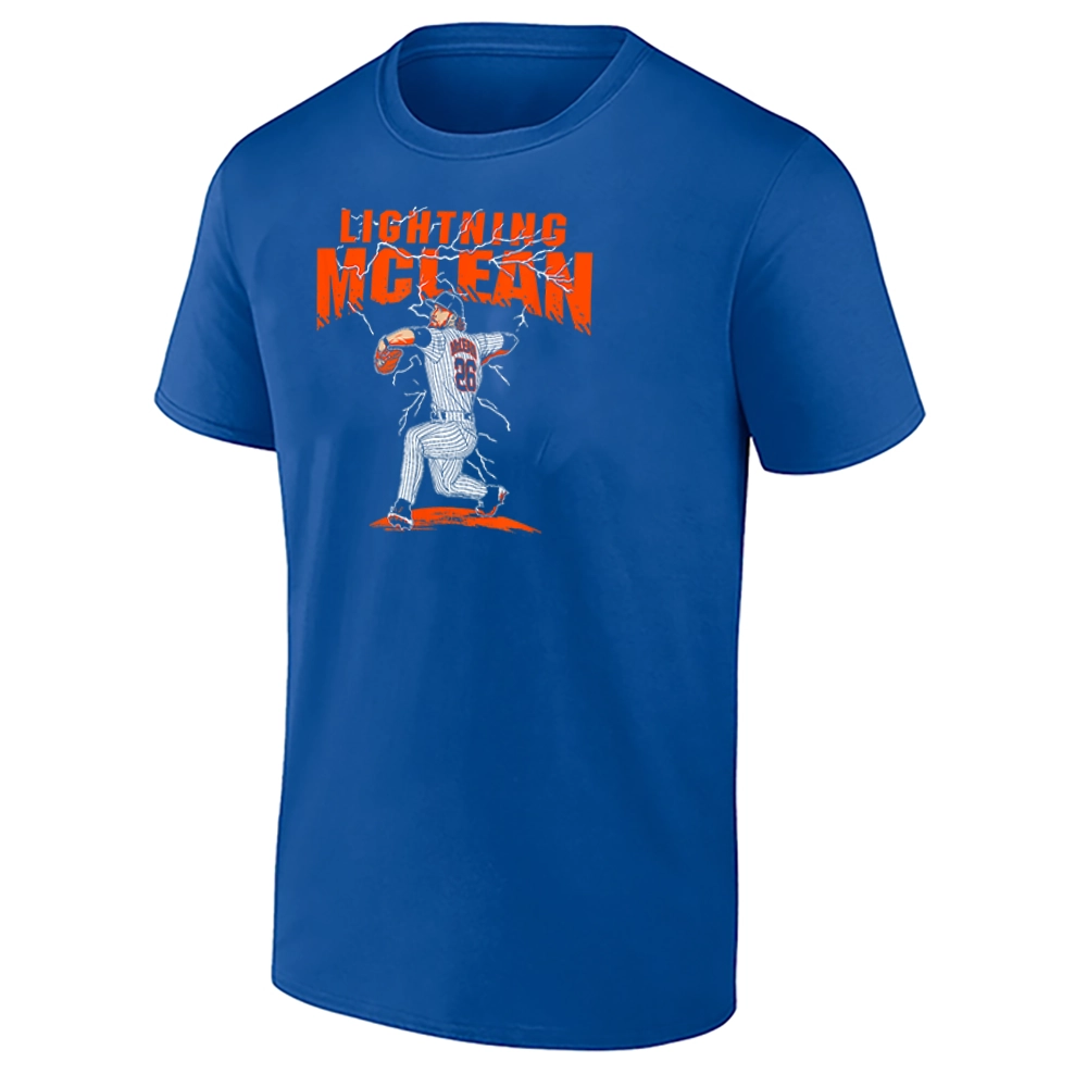 LIGHTNING MCLEAN SHIRT – Nolan McLean New York Mets Baseball Prospect Fan Tee LIGHTNING MCLEAN SHIRT – Nolan McLean New York Mets Baseball Prospect Fan Tee