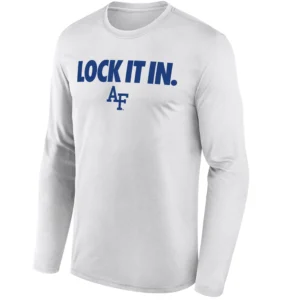 LOCK IT IN LONG SLEEVE – Air Force Falcons 2026 On Court Bench Tee