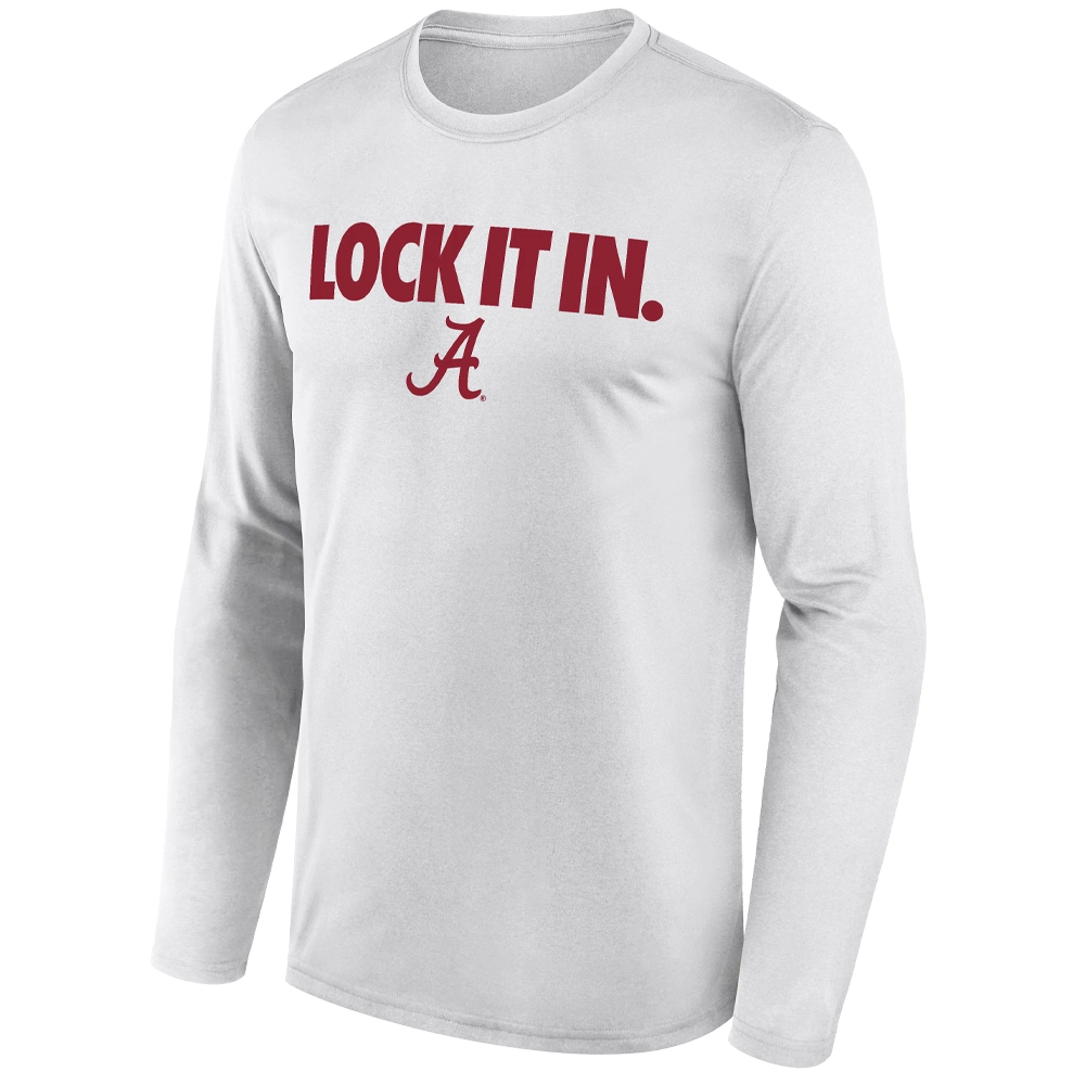 LOCK IT IN LONG SLEEVE – Alabama Crimson Tide 2026 On-Court Bench Tee LOCK IT IN LONG SLEEVE – Alabama Crimson Tide 2026 On Court Bench Tee