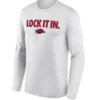 LOCK IT IN LONG SLEEVE – Arkansas Razorbacks 2026 On Court Bench Tee