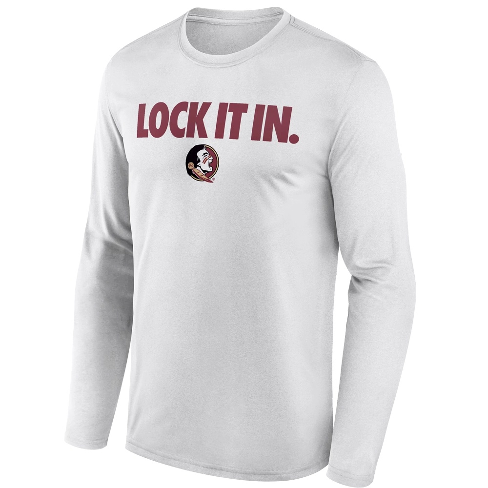 LOCK IT IN LONG SLEEVE – Florida State Seminoles 2026 On-Court Bench Tee LOCK IT IN LONG SLEEVE – Florida State Seminoles 2026 On Court Bench Tee