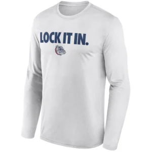 LOCK IT IN LONG SLEEVE – Gonzaga Bulldogs 2026 On Court Bench Tee
