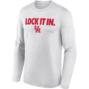 LOCK IT IN LONG SLEEVE – Houston Cougars 2026 On Court Bench Graphic Tee
