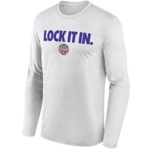 LOCK IT IN LONG SLEEVE – LSU Tigers 2026 On Court Bench Tee