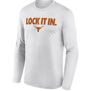 LOCK IT IN LONG SLEEVE – Texas Longhorns 2026 On Court Bench Graphic Tee