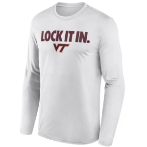 LOCK IT IN LONG SLEEVE – Virginia Tech Hokies 2026 On Court Bench Tee