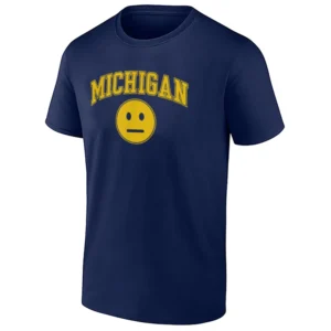 MICHIGAN BLANK EXPRESSION EMOJI SHIRT – Michigan Wolverines Basketball Viral Reaction Tee
