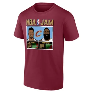 NBA JAM SHIRT – Mitchell & Harden Cleveland Cavaliers Retro Arcade Tee
