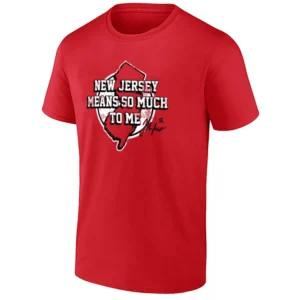 NEW JERSEY MEANS SO MUCH TO ME SHIRT – Jack Hughes New Jersey Devils Loyalty Tribute Tee