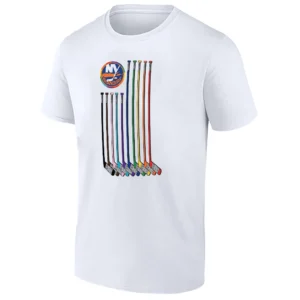 NEW YORK ISLANDERS PRIDE SHIRT – NHL LGBTQ Hockey Sticks Rainbow Pride Tee
