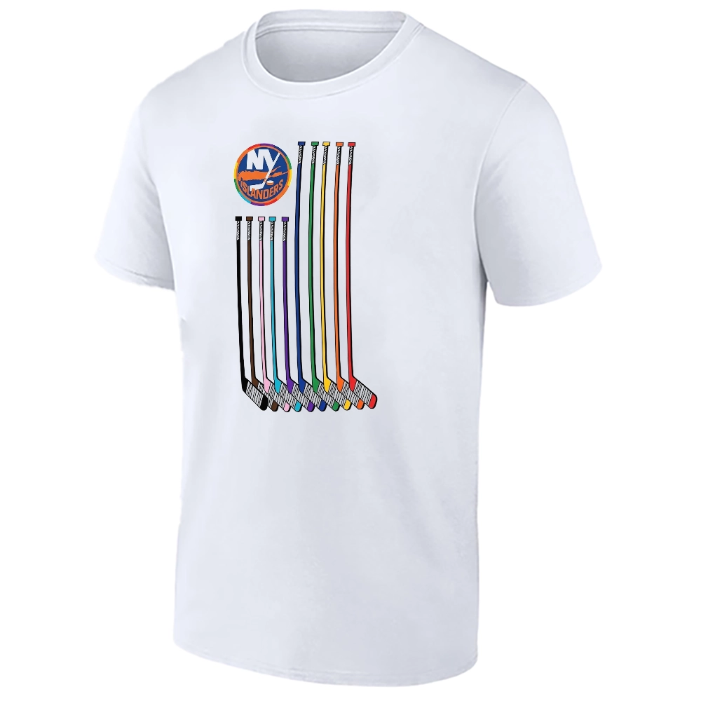 NEW YORK ISLANDERS PRIDE SHIRT – NHL LGBTQ Hockey Sticks Rainbow Pride Tee NEW YORK ISLANDERS PRIDE SHIRT – NHL LGBTQ Hockey Sticks Rainbow Pride Tee