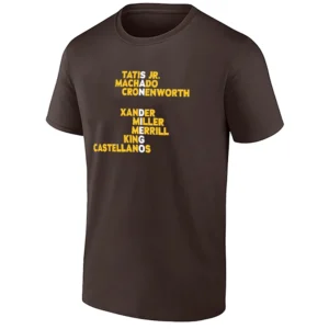 SAN DIEGO NAMES SHIRT – 2026 Padres Star Lineup Tatis Jr Machado Cronenworth Tee