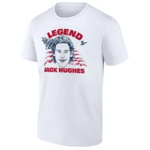 THE LEGEND OF JACK HUGHES SHIRT – USA Hockey Olympic Gold Medal New Jersey Devils Tribute Tee
