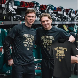 TONY DA COSTA 2500 NHL GAMES SHIRT – Minnesota Wild Equipment Manager Milestone Celebration Tee1