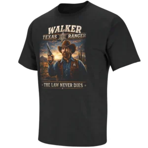 WALKER TEXAS RANGER SHIRT – The Law Never Dies Chuck Norris Tribute Tee