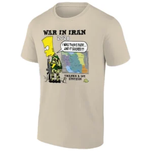 WAR IN IRAN 2026 – THANKS A LOT, EPSTEIN SHIRT – Absurdist Political Satire Bart Simpson Parody Graphic Tee S