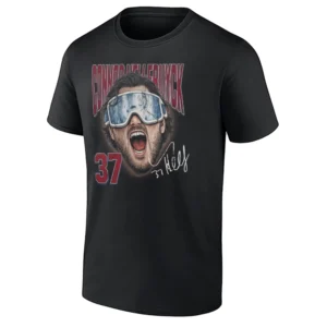 WINNIPEG GOGGLES SHIRT – Connor Hellebuyck 37 Winnipeg Jets Goalie Celebration Graphic Tee 2026