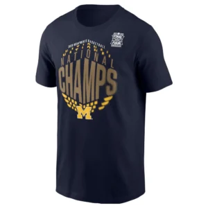 2026 NCAA MEN’S BASKETBALL NATIONAL CHAMPS SHIRT – Michigan Wolverines Locker Room Tee