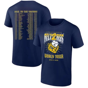 BELT 2 ASS WORLD TOUR SHIRT – Michigan Wolverines 2025–2026 National Champions Schedule Tee