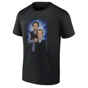 BUFFALO STEP BROTHERS SHIRT – Alex Lyon & Ukko Pekka Luukkonen Buffalo Sabres Goalie Duo Portrait Tee