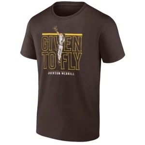 GIVEN TO FLY SHIRT – Jackson Merrill San Diego Padres Rising Star Baseball Fan Tee
