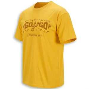 GO SPURS GO SHIRT – San Antonio Spurs 2026 NBA Playoffs Vintage Style Fan Tee Gold