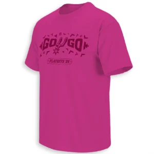 GO SPURS GO SHIRT – San Antonio Spurs 2026 NBA Playoffs Vintage Style Fan Tee Pink