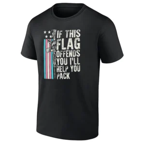 IF THIS FLAG OFFENDS YOU I’LL HELP YOU PACK SHIRT – Patriotic American Freedom Graphic Tee B