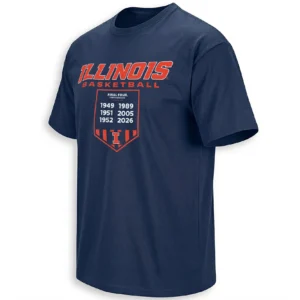 ILLINOIS FINAL FOURS BANNER SHIRT – Illinois Fighting Illini Basketball Historic Appearances Tee