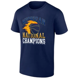 MICHIGAN NATIONAL CHAMPIONS SHIRT – 2026 Wolverines Title Fire Basketball Tee