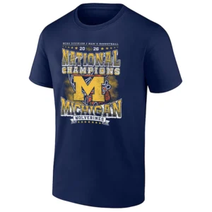 NATIONAL CHAMPIONS SHIRT – Michigan Wolverines 2026 NCAA Basketball Champions Tee N