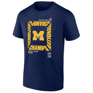 NATIONAL CHAMPS SHIRT – Michigan Wolverines 2026 NCAA Men's Basketball Final Four Champions Box Design Tee