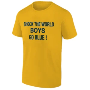 SHOCK THE WORLD SHIRT – Boys Go Blue Michigan Wolverines 2026 NCAA Men's Basketball National Champions Tee