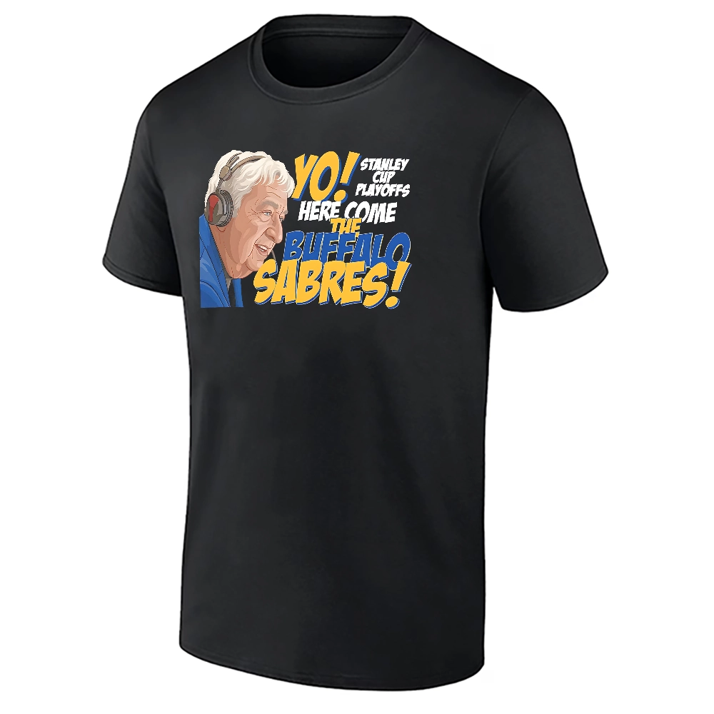 YO HERE COME THE BUFFALO SABRES SHIRT – Rick Jeanneret Tribute Stanley Cup Playoffs Tee YO HERE COME THE BUFFALO SABRES SHIRT – Rick Jeanneret Tribute Stanley Cup Playoffs Tee