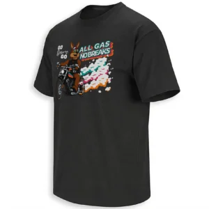 ALL GAS NO BRAKES COYOTE SHIRT – San Antonio Spurs Retro Mascot Playoff Motorcycle Tee