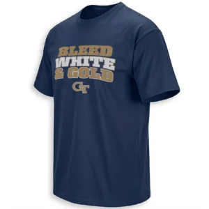BLEED WHITE & GOLD SHIRT – Georgia Tech Yellow Jackets College Fan Tee