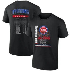 DETROIT PISTONS ALL DAWG PLAYOFFS ROSTER SHIRT – Detroit Pistons 2026 NBA Playoffs Team Lineup Fan Tee