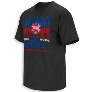 DETROIT PLAYOFFS ’26 SKYLINE SHIRT – Detroit Pistons Eastern Conference 2026 Fan Tee